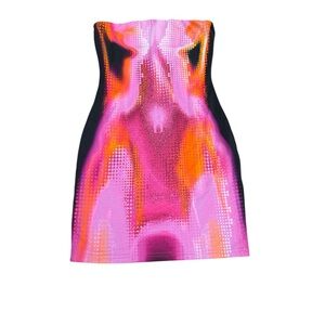 White Fox Boutique Pink and Orange Mini Dress